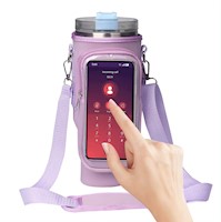 Makeway - Bolsa para botella de agua c/correa de alta calidad - Púrpura