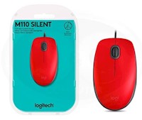 Mouse Logitech M110 Silent Optico Usb- Rojo