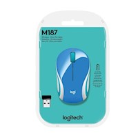 Mouse Logitech M187 Inalambrico Mini Ultraportatil Plug and play Azul