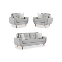 Juego de Sala Vintage 2 1 1 Modelo Mango plata