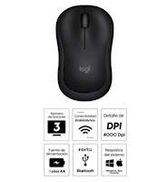 Mouse inalámbrico Logitech M240 silencioso negro