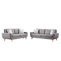Juego de Sala Vintage 3 2 Modelo Mango gris