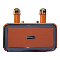 Parlante Booms Bass M3201+ orange BT karaoke con 2 micrófonos