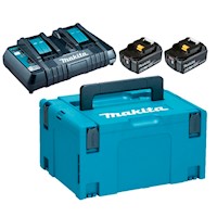 Makita Makpac 2 Baterias 6.0Ah 18V LXT + Cargador Doble