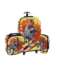 Set Maleta Full 3D EVA Triple Rueda Scool Ranger - JURASSIC