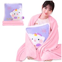 Almohada con Manta Kawaii 2 en 1 Diseño Unicornio P63