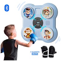 Maquina de Boxeo Musical para Niños con Bluetooth Y Guantes de Regalo Celeste RZ1