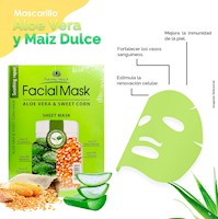 Mascarilla Facial de Aloe Vera y Maiz Dulce 30mlx10 piezas