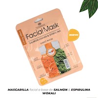 MASCARILLA FACIAL DE CAVIAR DE SALMÓN Y ESPIRULINA  WOKALI