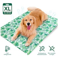 Mat con Gel de Enfriamiento Pet Cool Refrigerante 96X80 CM XL Hojas GZ9