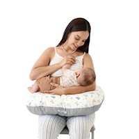 Almohada de Lactancia y Estimulación 5 en 1  - plomo dinosaurio, colecho, soporte de espalda, cojín de lactancia