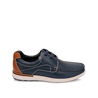 Zapato Top Sider Casual MATEO-2603 Azul Viale Homme Cuero