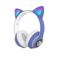 Audífono Bluetooth Gato con Luz Led Azul