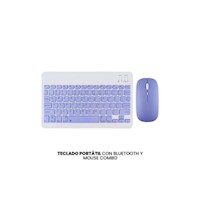 TECLADO PORTÁTIL CON BLUETOOTH Y MOUSE COMBO VIOLETA