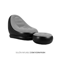 SILLÓN INFLABLE 2 EN 1 CON PUSH GRIS