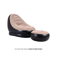 SILLÓN INFLABLE 2 EN 1 CON PUSH MARRÓN