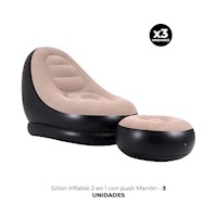 3 SILLÓN INFLABLE 2 EN 1 CON PUSH MARRÓN