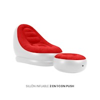 SILLÓN INFLABLE 2 EN 1 CON PUSH ROJO