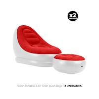 2 SILLÓN INFLABLE 2 EN 1 CON PUSH ROJO