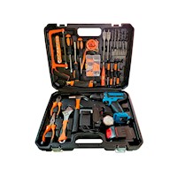 TALADRO ATORNILLADOR DESTORNILLADOR INALÁMBRICO DOBLE BATERIA CON SET DE HERRAMIENTAS