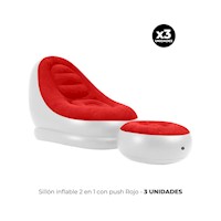 3 SILLÓN INFLABLE 2 EN 1 CON PUSH ROJO