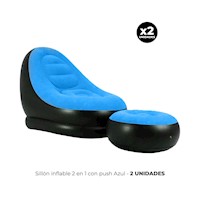 2 SILLÓN INFLABLE 2 EN 1 CON PUSH CELESTE