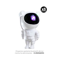 3 PROYECTOR PARLANTE BLUETOOTH DE LUZ NOCTURNA ASTRONAUTAS