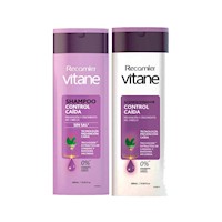 Shampoo y Acondicionador Acción Anticaida + Desinficante Vitane 400ml