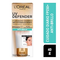 Crema Facial UV Defender Antibrillo Sin Color Loreal Normal a Mixta