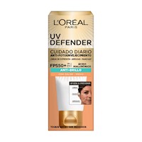 Protector Solar L'Oréal Paris UV Defender Antibrillo con color MEDIO SPF 50