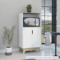 MUEBLE MICROONDAS BAJO BI-COLOR 2 PUERTAS - BLANCO / DUNA | TUHOME