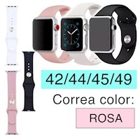 Correa Silicona para iwatch Apple Watch Color Rosa de 42 44 45 49 mm