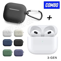 Estuche Case de Silicona + Audifonos Blancos 3ra gen Pods
