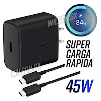 Cargador Carga Super Rápida 45w Para Samsung + Cable Usb-C Super Fast