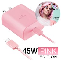 Cargador para Samsung 45W Carga Rápida + Cable Pink Edition