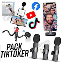 Pack Micrófono Inalámbrico Tipo Lightning + Set de Grabacion Tiktok