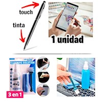 Lapiz Lapicero Optico p Celular Tablet Táctil + Kit de Limpieza 3 en 1