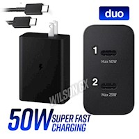 Cargador para Samsung Dual de 50W Carga Super Rapida Duo 50 y 25W