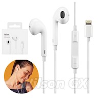 Audifonos para iPhone de cable conector Lightning tipo earpods pods