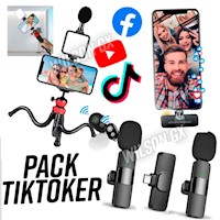 Pack Microfono Inalambrico Tipo C + Set de Grabacion para Tiktok