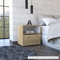 VELADOR SLEEP 1 CAJON - DUNA / BLANCO | TUHOME