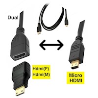 Cable adaptador Hdmi Macho y Hembra a Micro hdmi 1.5 M Universal