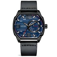 Reloj Megir Hombre Cuero Negro MEG-61