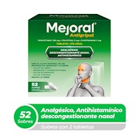 Mejoral Antigripal 500 mg + 5 mg + 2 mg Tabletas