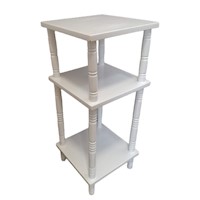 Mesa Lateral auxiliar Multiuso madera pino en blanco