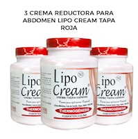 3 Crema Reductora para Abdomen Lipo Cream Tapa Roja