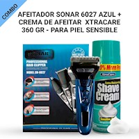 Afeitador Sonar 6027 Azul + Crema de Afeitar  - para piel sensible