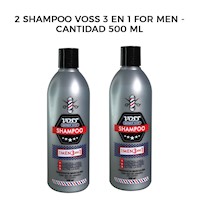2 Shampoo Voss 3en1 For Men - Cantidad 500 ml