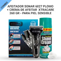 Afeitador Sonar 6027 Plomo + Crema de Afeitar  - para piel sensible