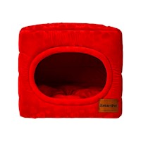 Cama Cubo Convertible TM para perros y gatos (58cmX48cm) color Rojo